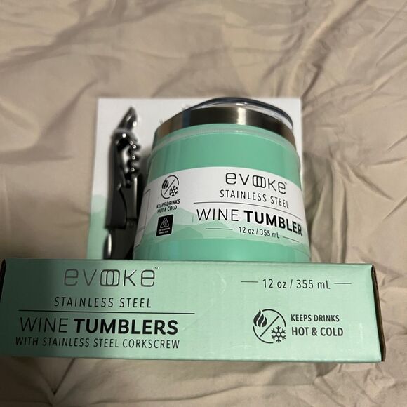 Mint Green Stainless Steel Wine Tumbler Set - Picture 1 of 3